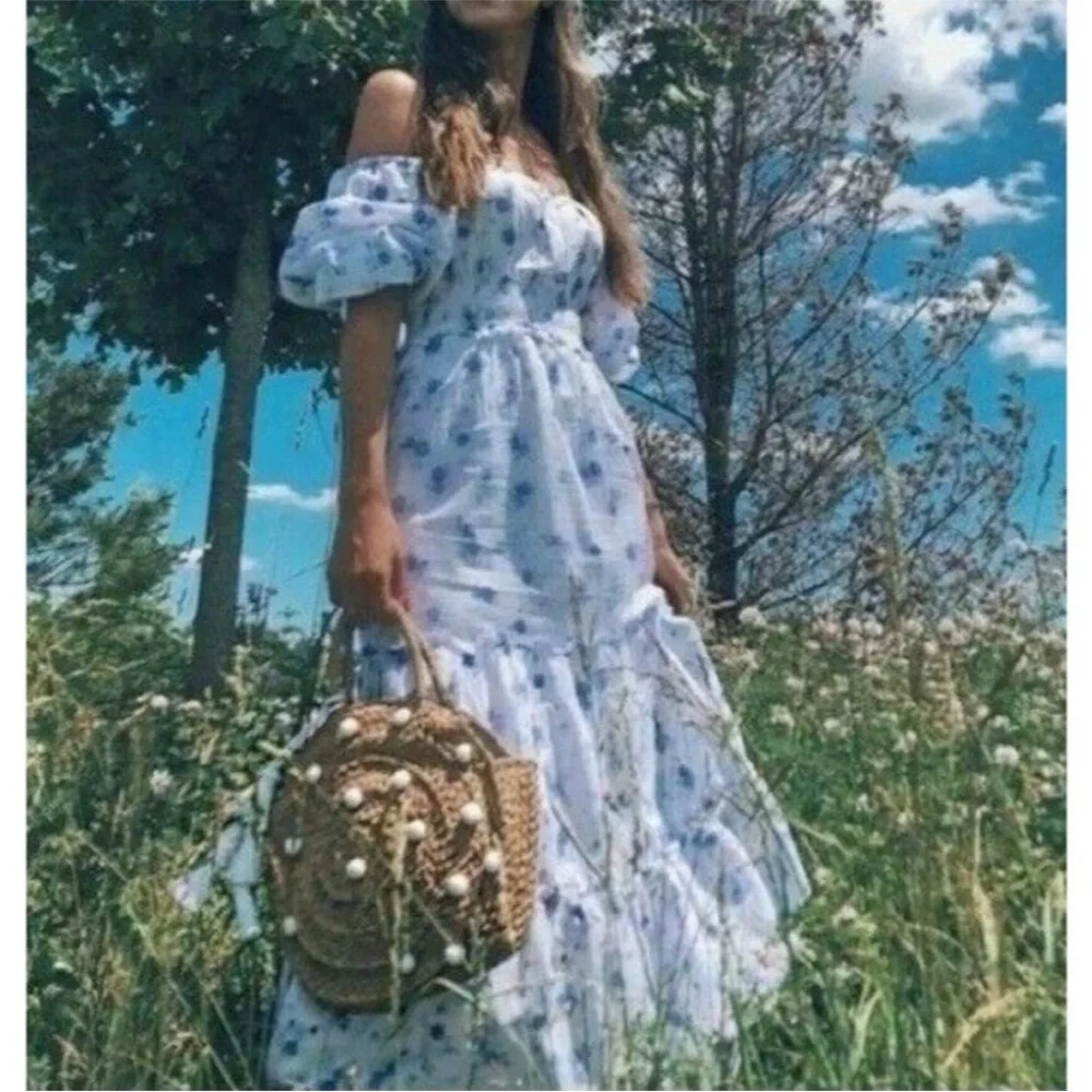 LoveShackFancy x Target Gemma Maxi Dress Puff Sleeve Cottage Boho Prairie XL - Picture 3 of 7
